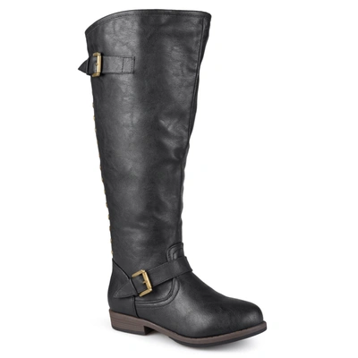 Journee Collection Women's Spokane Extra Wide Calf Knee High Riding Boots In Black