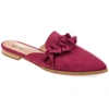 Journee Collection Women's Kessie Ruffle Pointed Toe Slip On Mules In Purple
