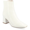 Journee Collection Haylinn Square Toe Bootie In White