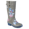 Journee Collection Women's Mist Pull On Lug Sole Rainboots In Grey
