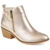 Journee Collection Women's Rebel Size Zipper Stacked Heel Booties In Gold