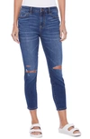 HINT OF BLU HINT OF BLU BRILLIANT HIGH WAIST RIPPED ANKLE SKINNY JEANS