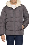 IZOD FAUX SHEARLING LINED QUILTED JACKET