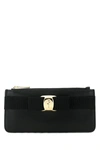 Ferragamo Black Leather Coin Pursue In Black Black