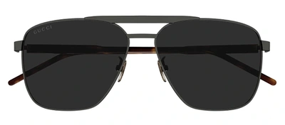 Gucci Gg1164s M 001 Aviator Sunglasses In Grey