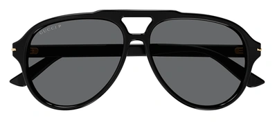 Gucci Gg1443s 002 Aviator Sunglasses In Grey