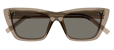 Saint Laurent Mica Sl 276 045 Cat Eye Sunglasses In Brown