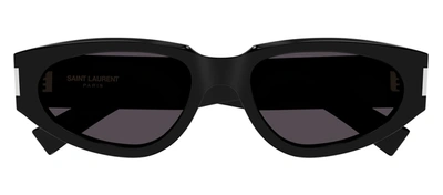 Saint Laurent Sl 618 001 Oval Sunglasses In Grey