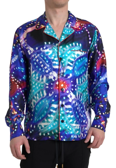 Dolce & Gabbana Psychedelic Print Pyjama Shirt In Multicolor