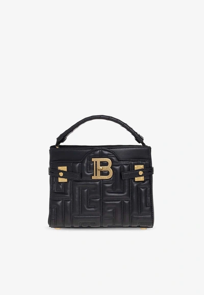 Balmain B-buzz 22 Quilted Leather Crossbody Bag In Black