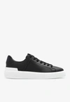 Balmain B Court Black Low Top Sneakers Withtono Logo At The Back In Smooth Leather Man In Black