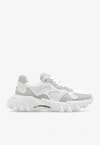 Balmain B-east Trainer In Leather, Suede And Mesh In White