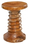 SONOMA SAGE HOME BROWN TEAKWOOD RUSTIC ACCENT TABLE WITH COILED BASE
