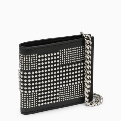 Alexander Mcqueen Alexander Mc Queen Black Leather Wallet With Studs And Chain