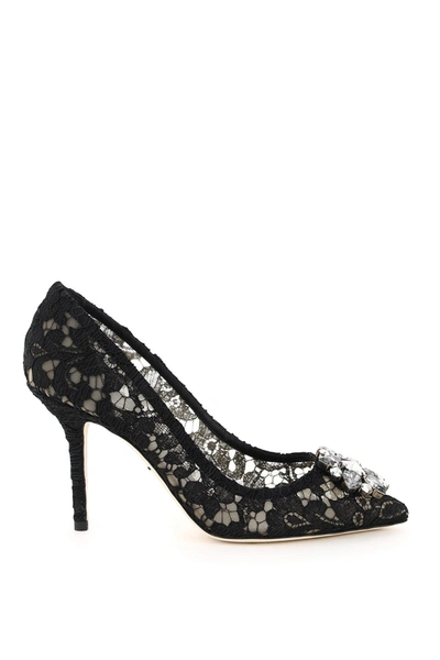 DOLCE & GABBANA DOLCE & GABBANA LACE BELLUCCI PUMPS WITH BROCHE