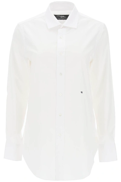 Homme Girls Cotton Twill Shirt In White