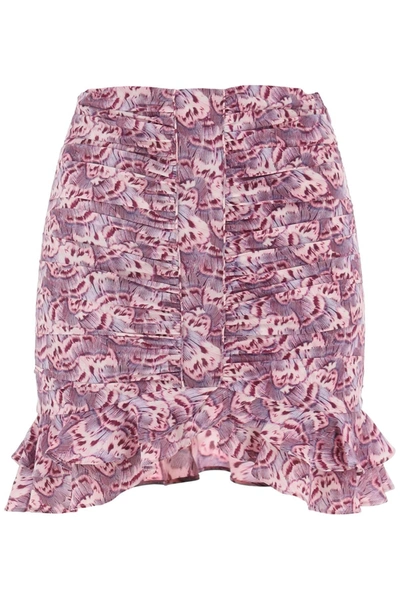 Isabel Marant Milendi Printed Stretch Mini Skirt In Fuchsia