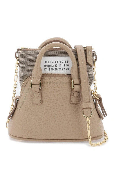 Maison Margiela Grained Leather 5ac Micro Bag In Beige