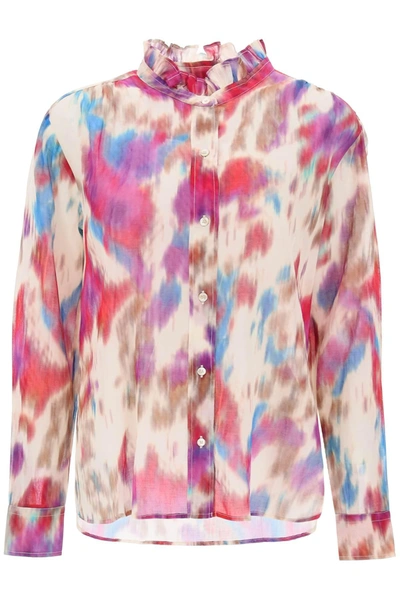 Marant Etoile Gamble Shirt With Shaded Motif In Multicolor