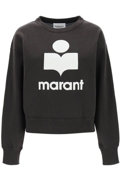 Marant Etoile Mobyli Flocked-logo Sweatshirt In Black