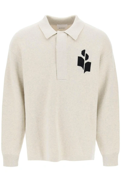 Isabel Marant William Cotton And Wool Sweater In Grey,neutro