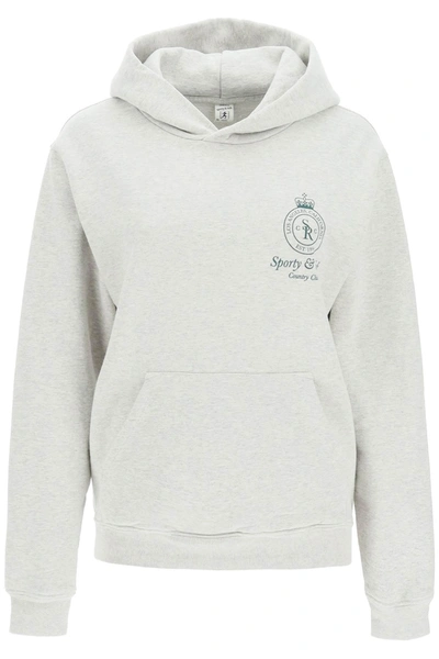 Sporty And Rich Sporty Rich Crown Logo Hoodie In Grey