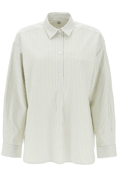 Totême Toteme Striped Oxford Shirt In White