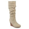 Journee Collection Haze Wide Calf Wedge Boot In White