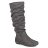 Journee Collection Women's Rebecca Wide Calf Slouch Mid Shaft Boots In Grey