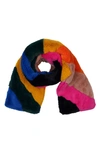 KURT GEIGER FAUX FUR RAINBOW PULL THROUGH SCARF