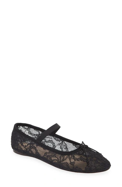 Loeffler Randall Leonie Lace Ballet Flats In Black