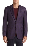 Emporio Armani G Line Deco Wool Sport Coat In Purple