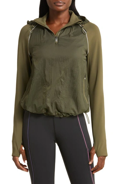 Outdoor Voices Khaki Wind-resistant Hoodie In Olive Branch