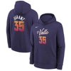 NIKE YOUTH NIKE KEVIN DURANT PURPLE PHOENIX SUNS 2023/24 CITY EDITION NAME & NUMBER PULLOVER HOODIE