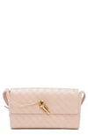 Bottega Veneta Mini Intrecciato Leather Crossbody In Lotus/brass