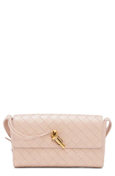 Bottega Veneta Mini Intrecciato Leather Crossbody In Nude