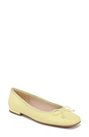 Franco Sarto Abigail Womens Leather Ballet Flats In Yellow
