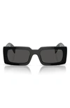 Prada Logo Acetate Rectangle Sunglasses In Black