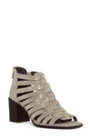 DONALD PLINER METALLIC BLOCK HEEL CAGE SANDAL