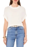 Vince Camuto Short Sleeve Crewneck Sweater In White