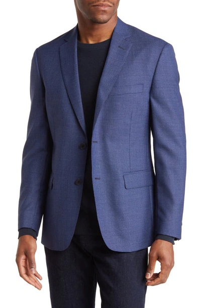 Jb Britches Tailored Wool Plaid Blazer In Blue