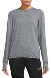 Nike Dri-fit Swift Element Uv Running Top In Smoke Grey/ Reflective Silv