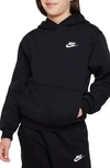 Nike Kids' Club Fleece Hoodie In Black/ White