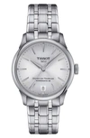 Tissot Women's Swiss Automatic Chemin Des Tourelles Powermatic 80 Stainless Steel Bracelet Watch 34mm In Silver