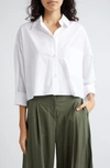 TWP SOON TO BE EX COTTON BUTTON-UP CROP SHIRT