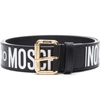 MOSCHINO MOSCHINO ALL OVER LOGO LEATHER BELT