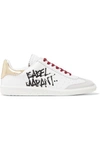 ISABEL MARANT BRYCE PRINTED LEATHER AND SUEDE SNEAKERS