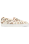 CHARLOTTE OLYMPIA COOL CATS LASER-CUT LEATHER SNEAKERS