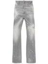 Dsquared2 Bleached-effect Straight-leg Jeans In Grey