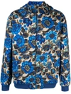 Moschino Floral Print Hooded Jacket In Green